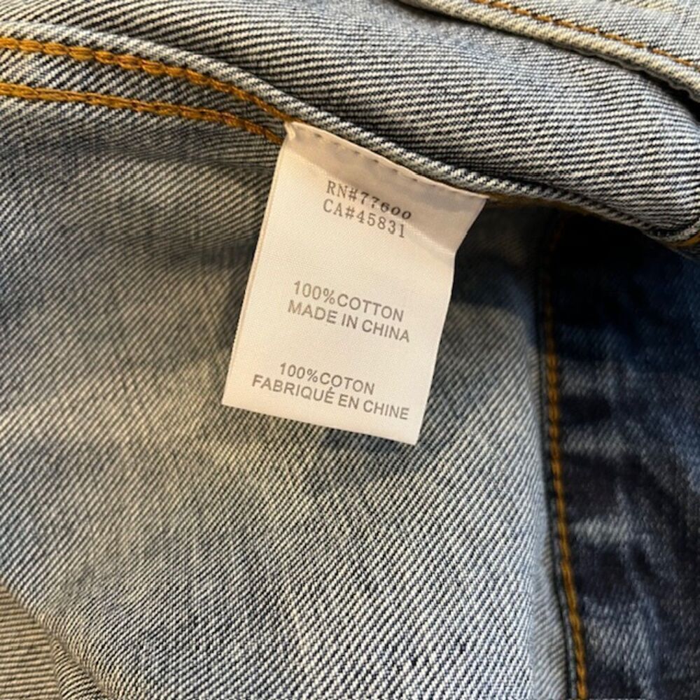 NWT Free‎ People X Sandrine Rose Oversized Denim Jacket "Not Yours" "L'Artiste" - Picture 8 of 12